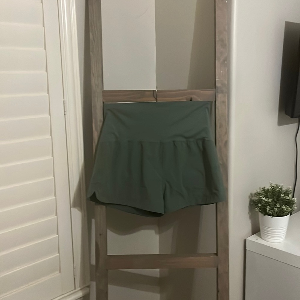 Sage, green stretchy shorts
